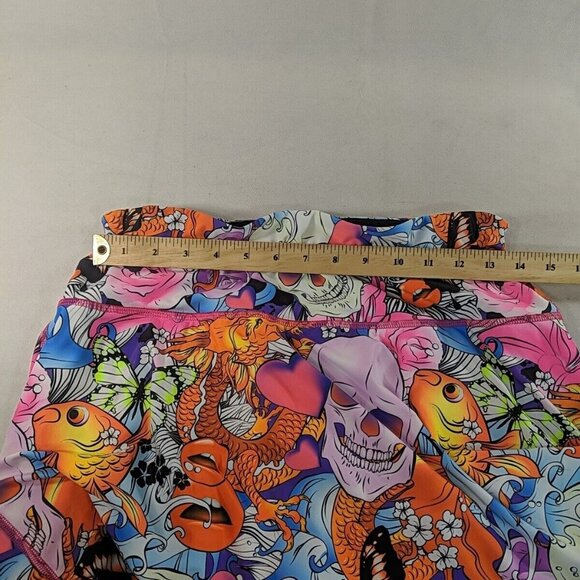 Tikiboo Swim Bottoms Skirt Shorts Skort Skull Tattoos Multicolor XL X-Large - Picture 10 of 11